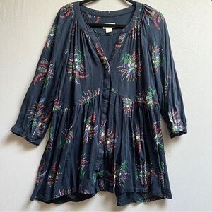 Maeve Anthropologie Winona Floral Babaydoll Tunic Shirt Sz XL